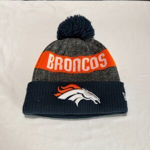 New Era Denver Broncos Beanie One Size Pom Knit NFL Sideline Hat Cap
